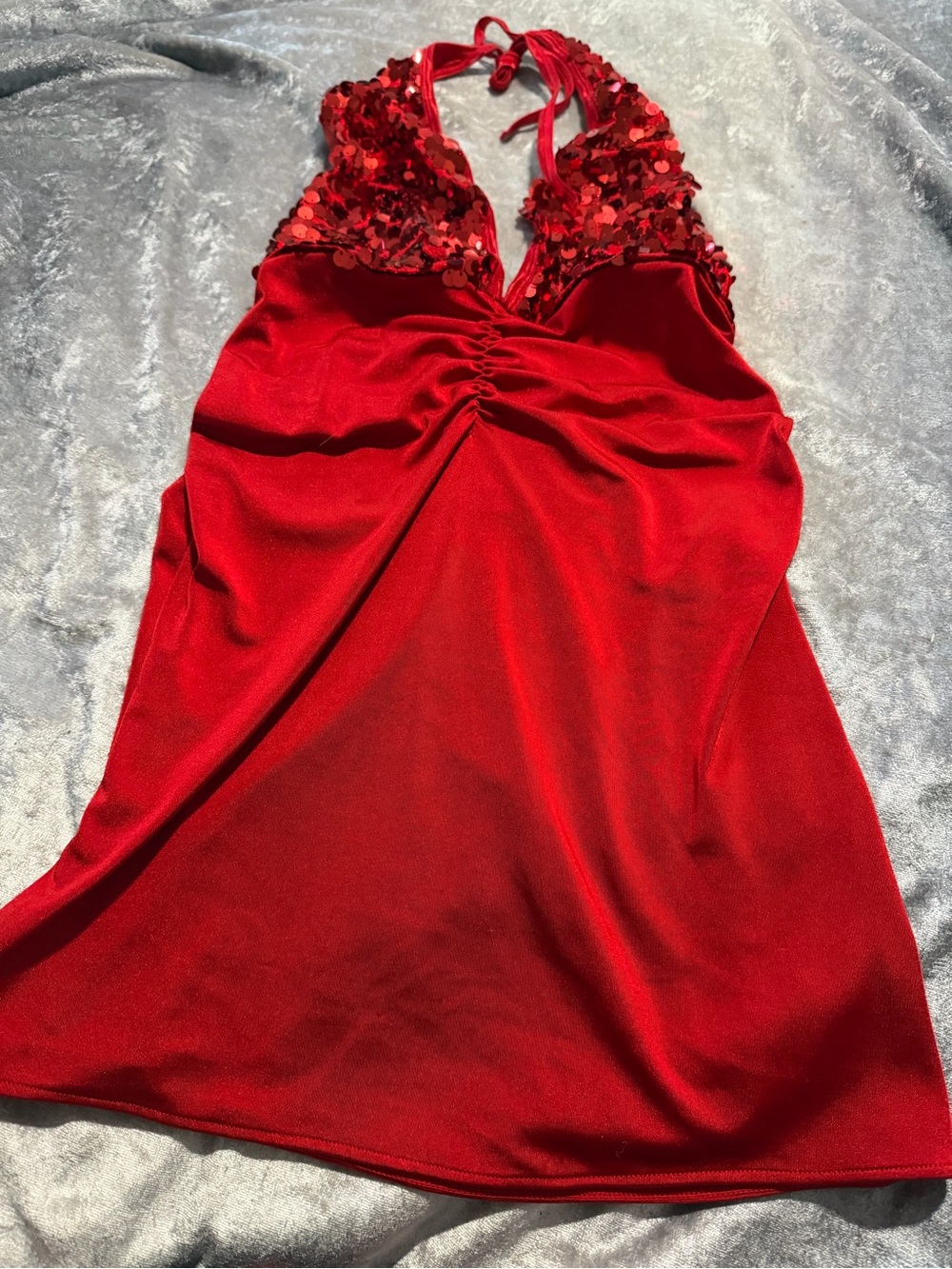Xhilaration Red Sequin Halter